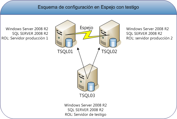 Plataforma de SQL en Espejo con testigo