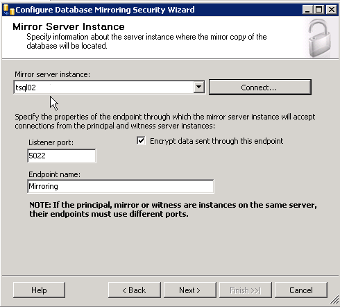 Plataforma de SQL en Espejo con testigo